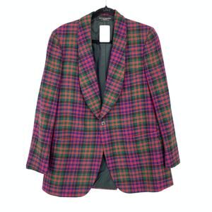 Vintage Brooks Brothers 70s Wool Blazer Jacket Mens Sz 40R Red Blue Green *FLAW